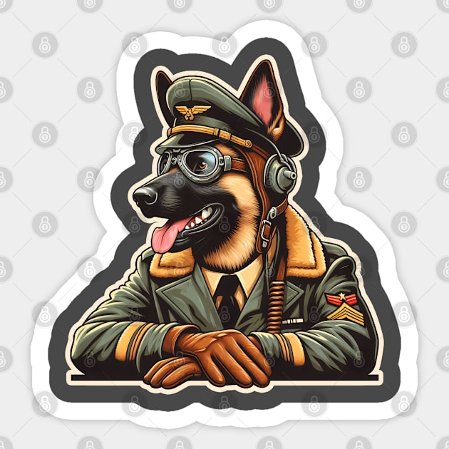 Belgian Malinois Pilot Sticker by k9-tee